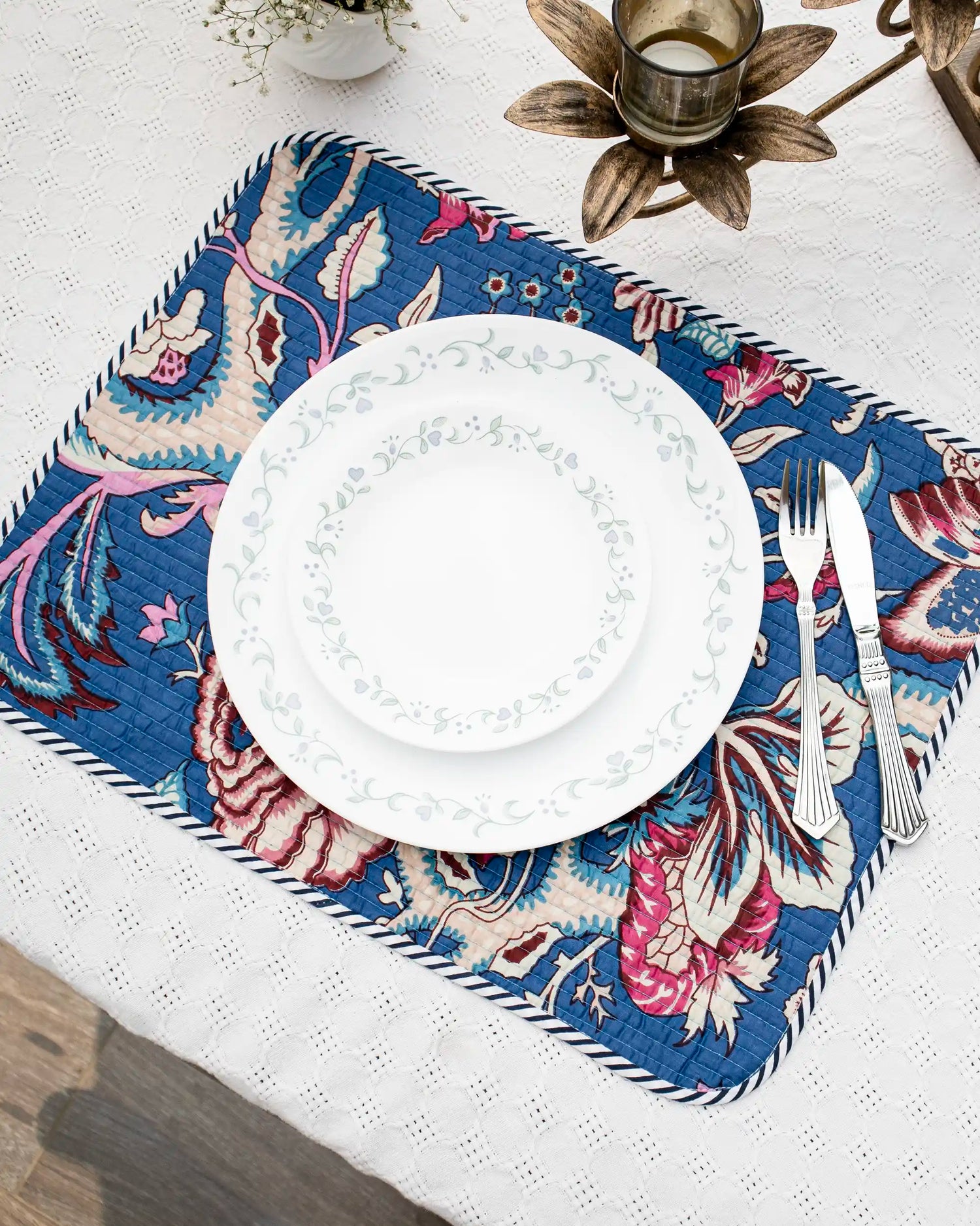 Blue Fantasy Reversible Placemats (Set of 6) | Singhvis