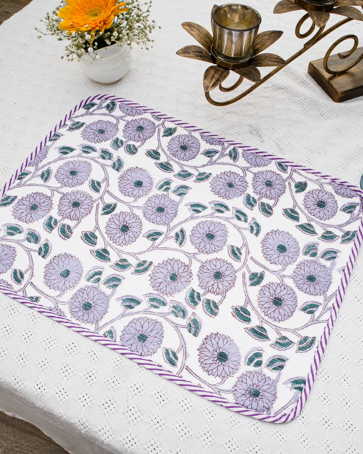 Amethyst Bloom Reversible Placemats (Set of 6) | Singhvis