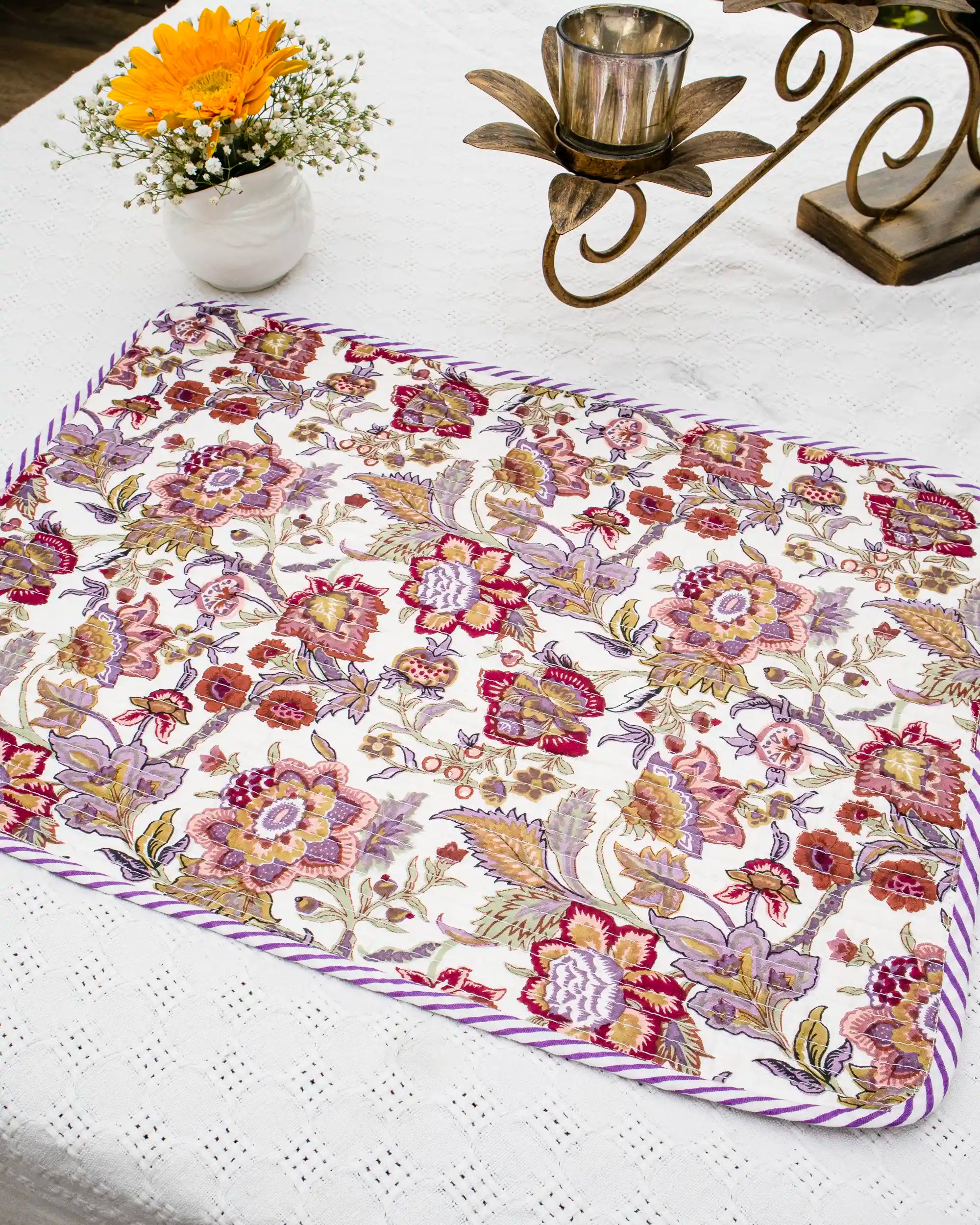 Amethyst Bloom Reversible Placemats (Set of 6) | Singhvis