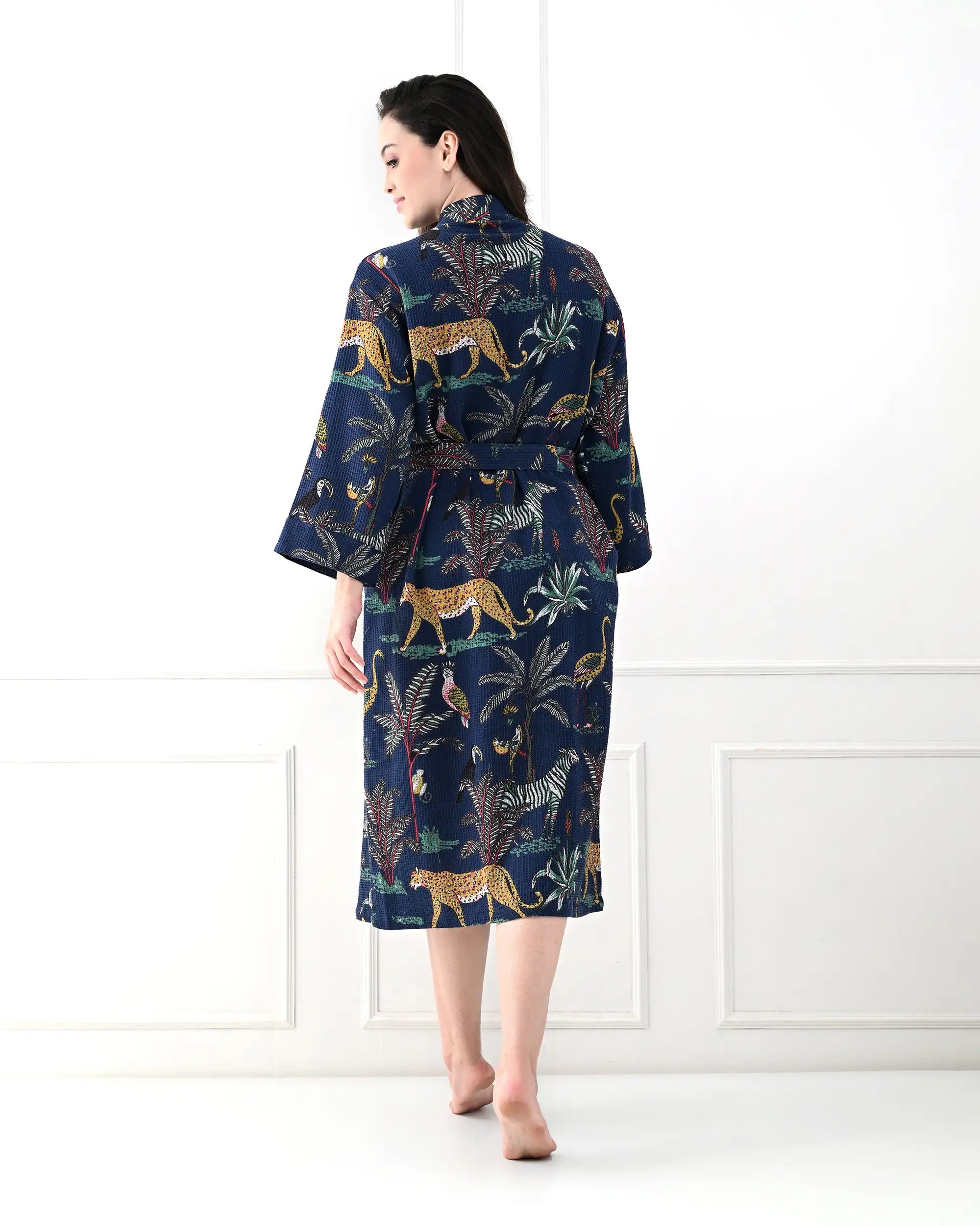 Animal Print Cotton Bathrobe | Singhvis