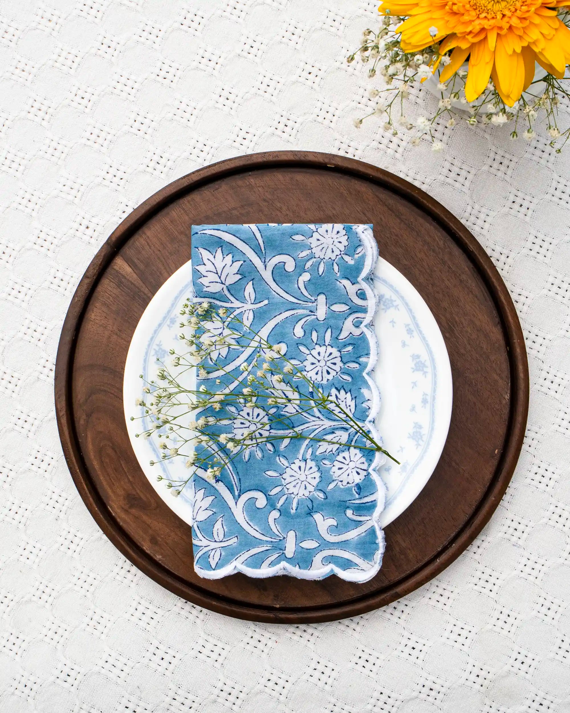 Blue Mist Napkin Set (Choose 4 or 6) | Singhvis