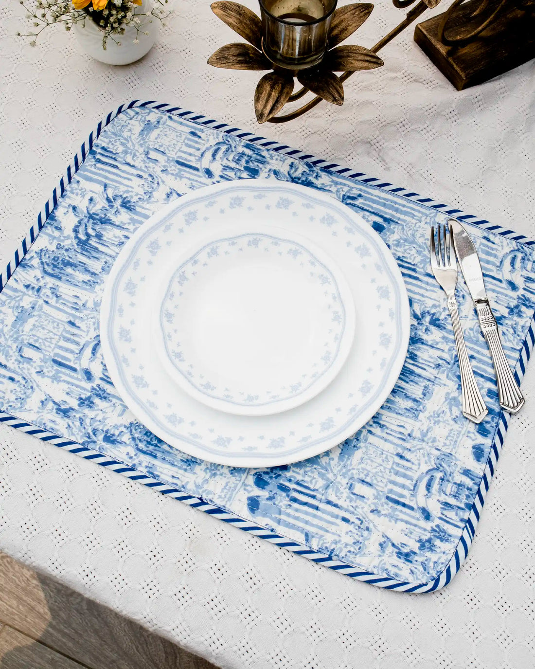 Blue Oasis Reversible Placemats (Set of 6) | Singhvis