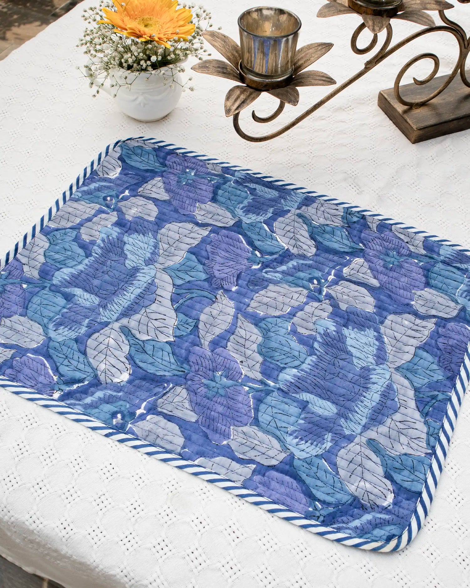 Blue Oasis Reversible Placemats (Set of 6) | Singhvis