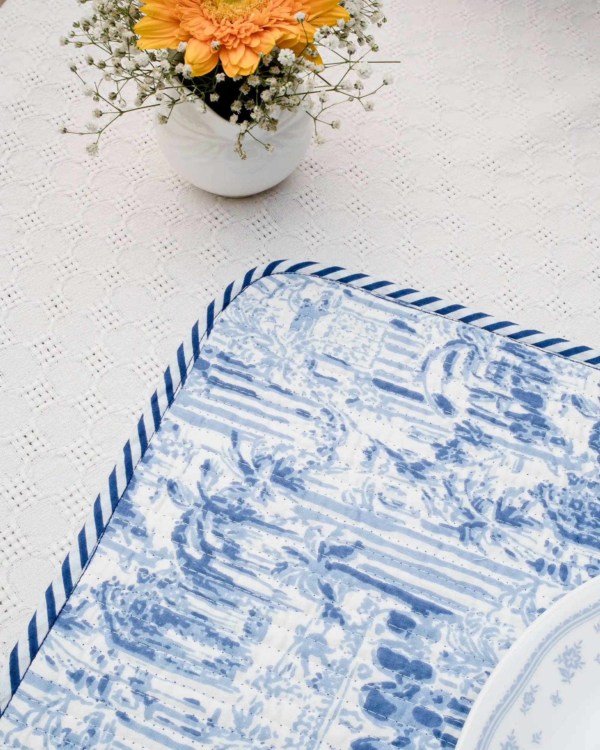 Blue Oasis Reversible Placemats (Set of 6) | Singhvis