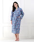 Blue Petal Cotton Bathrobe | Singhvis