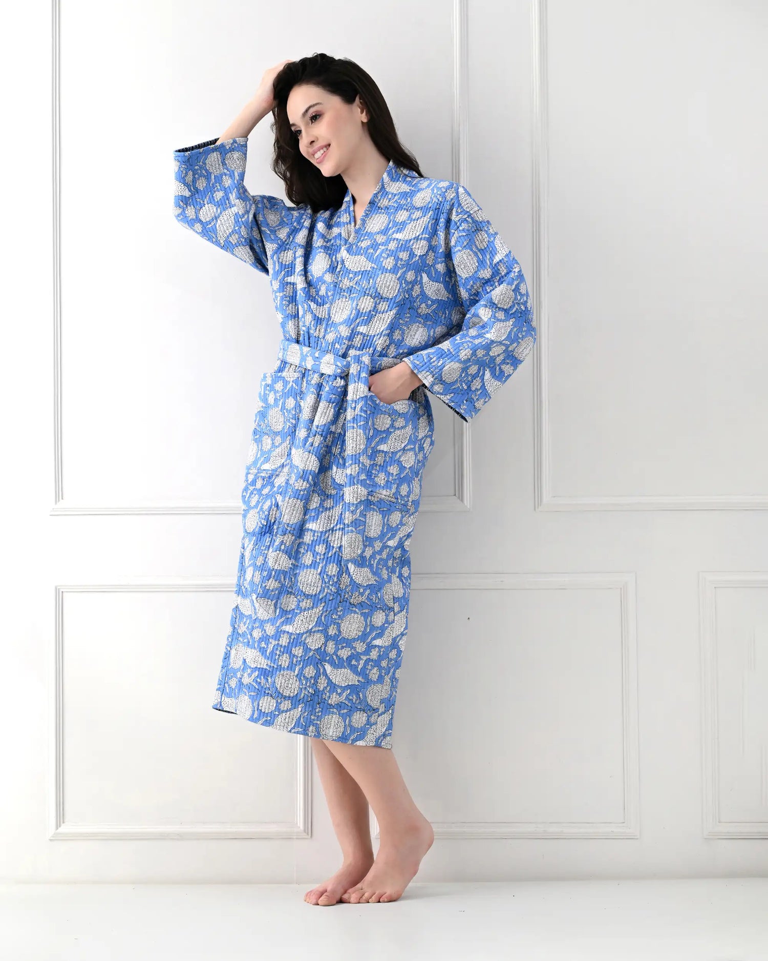 Blue Sky Cotton Bathrobe | Singhvis