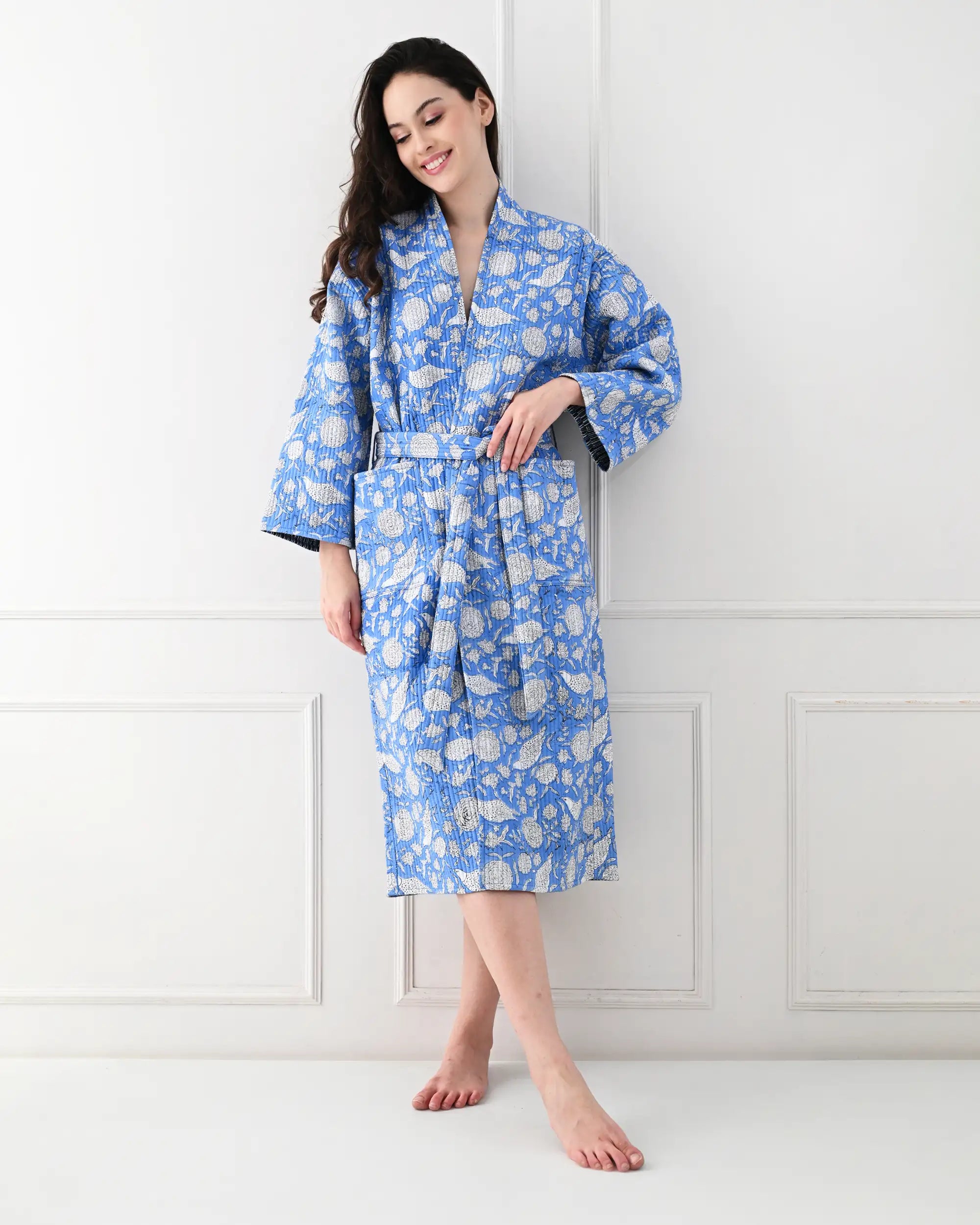 Blue Sky Cotton Bathrobe | Singhvis