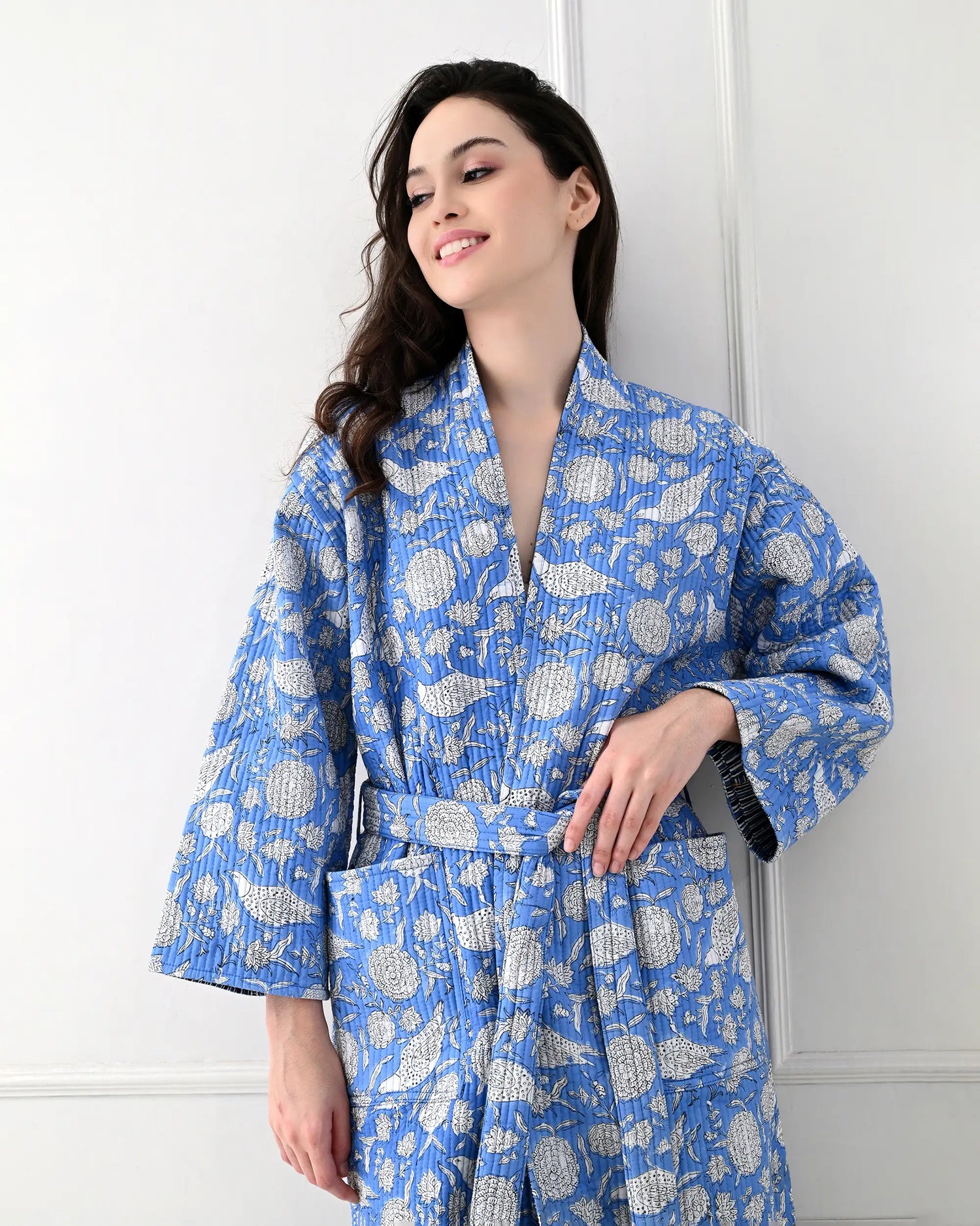 Blue Sky Cotton Bathrobe | Singhvis