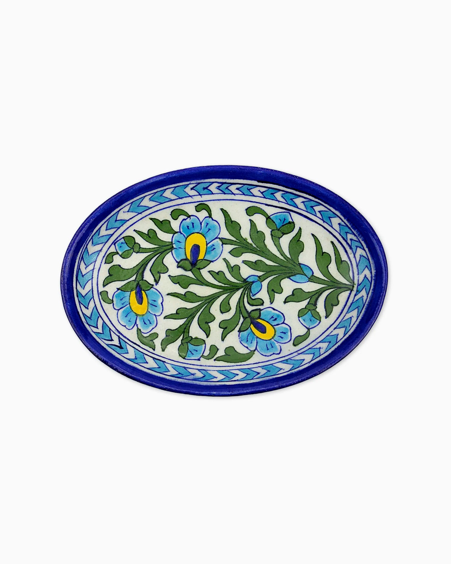 Ceramic Floral Oval Plate