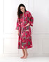 Exotic Tropic Red Cotton Bathrobe | Singhvis