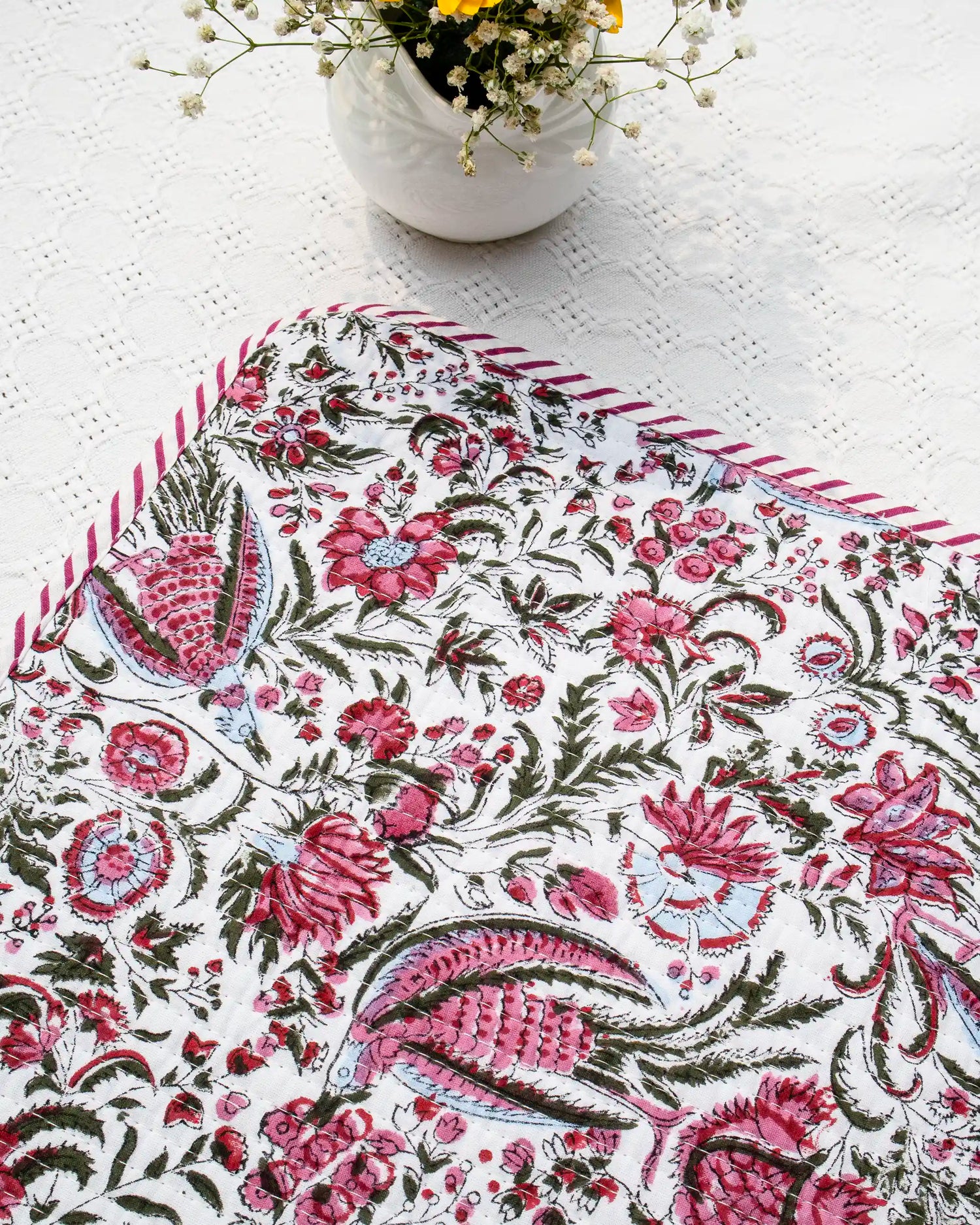 Flamingo Floral Reversible Placemats (Set of 6) | Singhvis