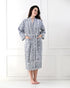 Harmony Blue Cotton Bathrobe | Singhvis