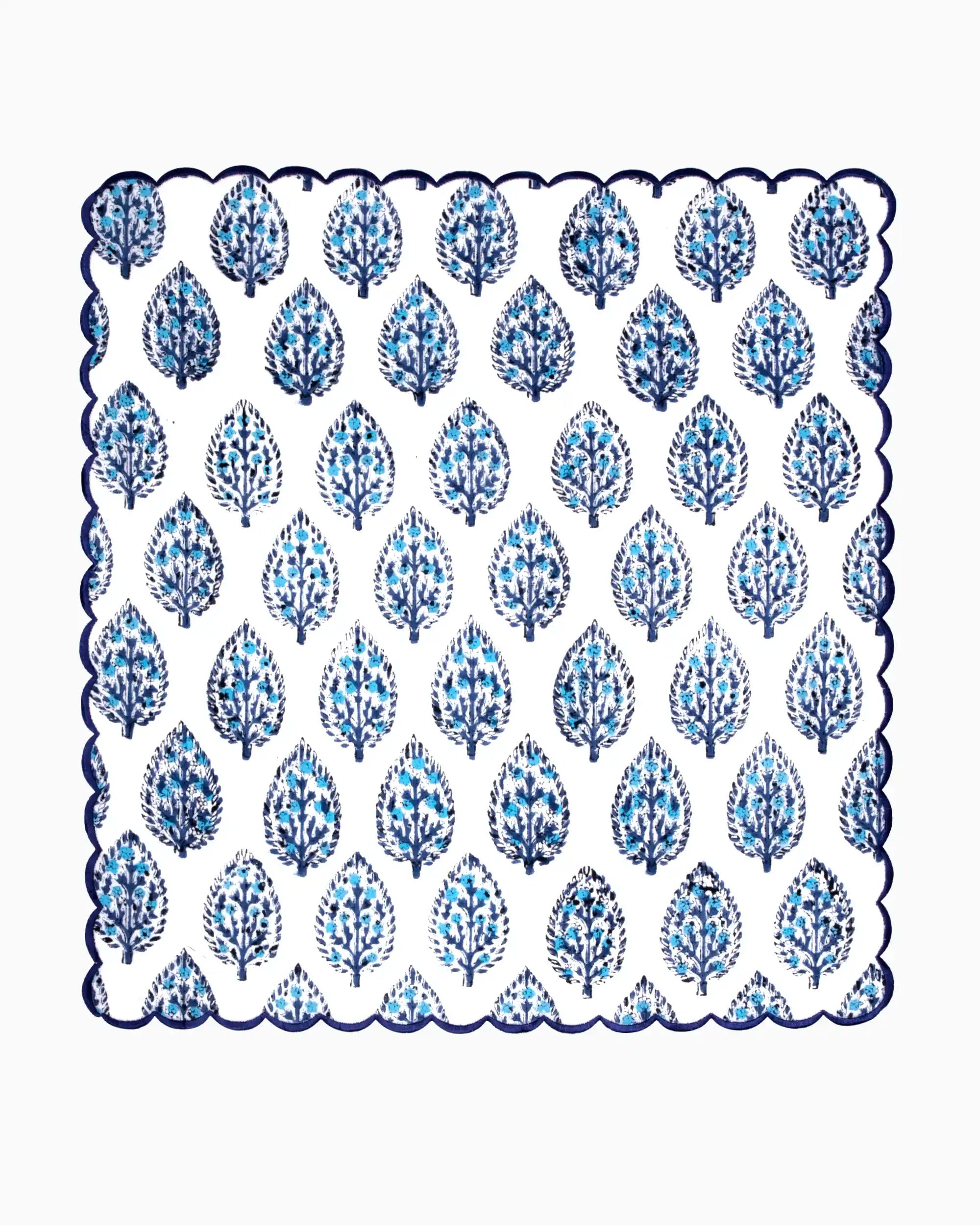 Ivory & Indigo Petal Napkin Set (Choose 4 or 6) | Singhvis