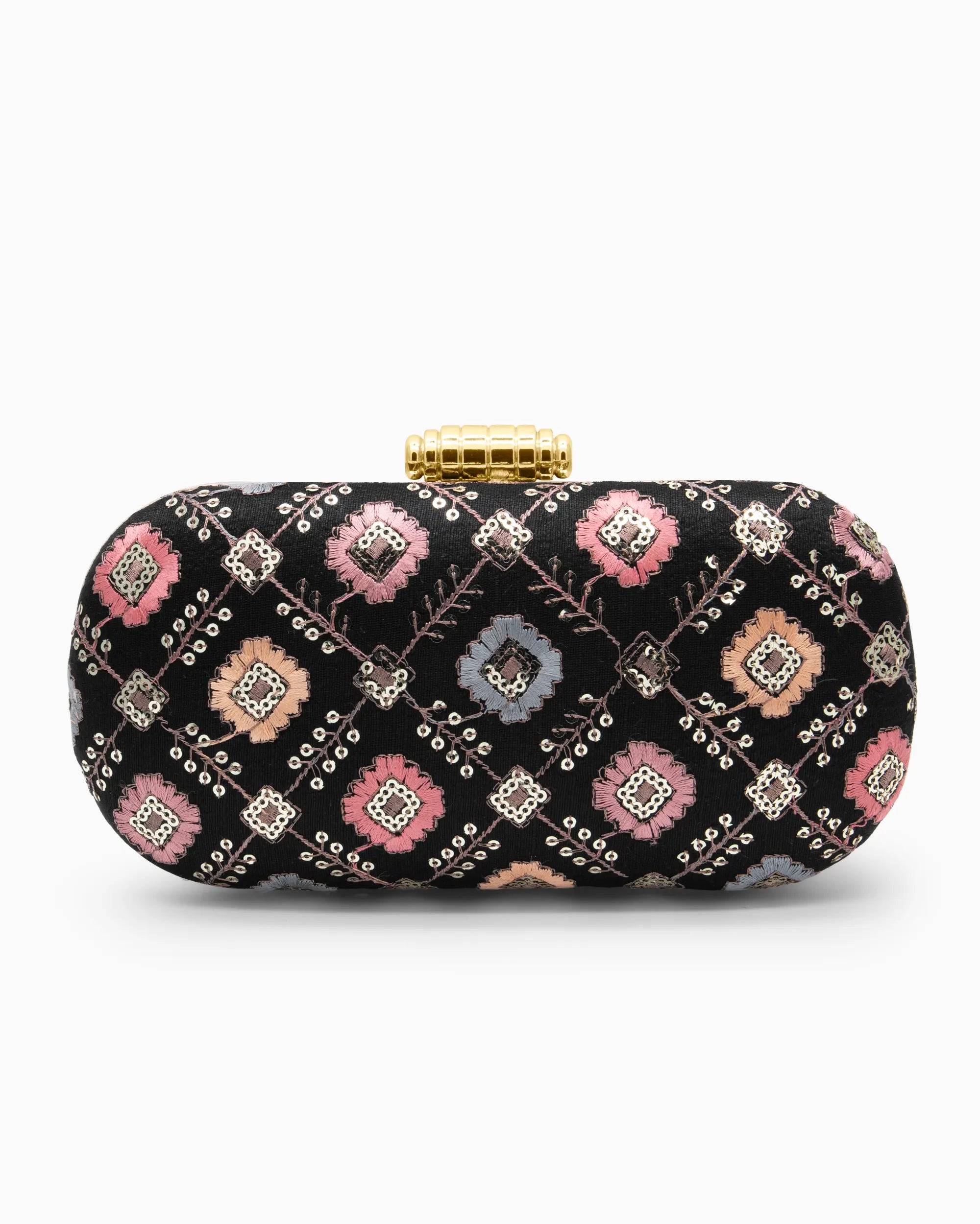 Midnight Bloom Embroidered Clutch | Singhvis