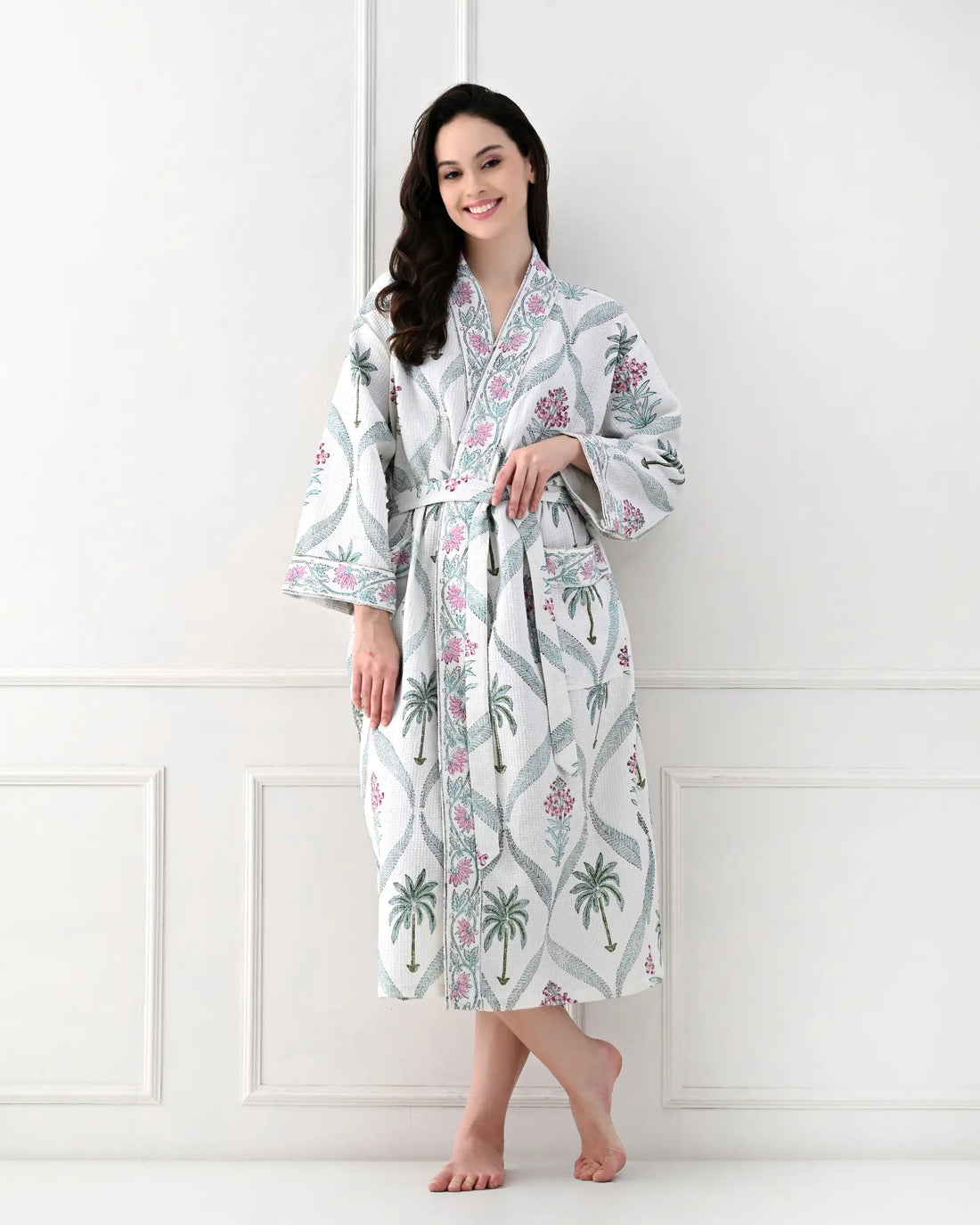 Palm Retreat Cotton Bathrobe | Singhvis