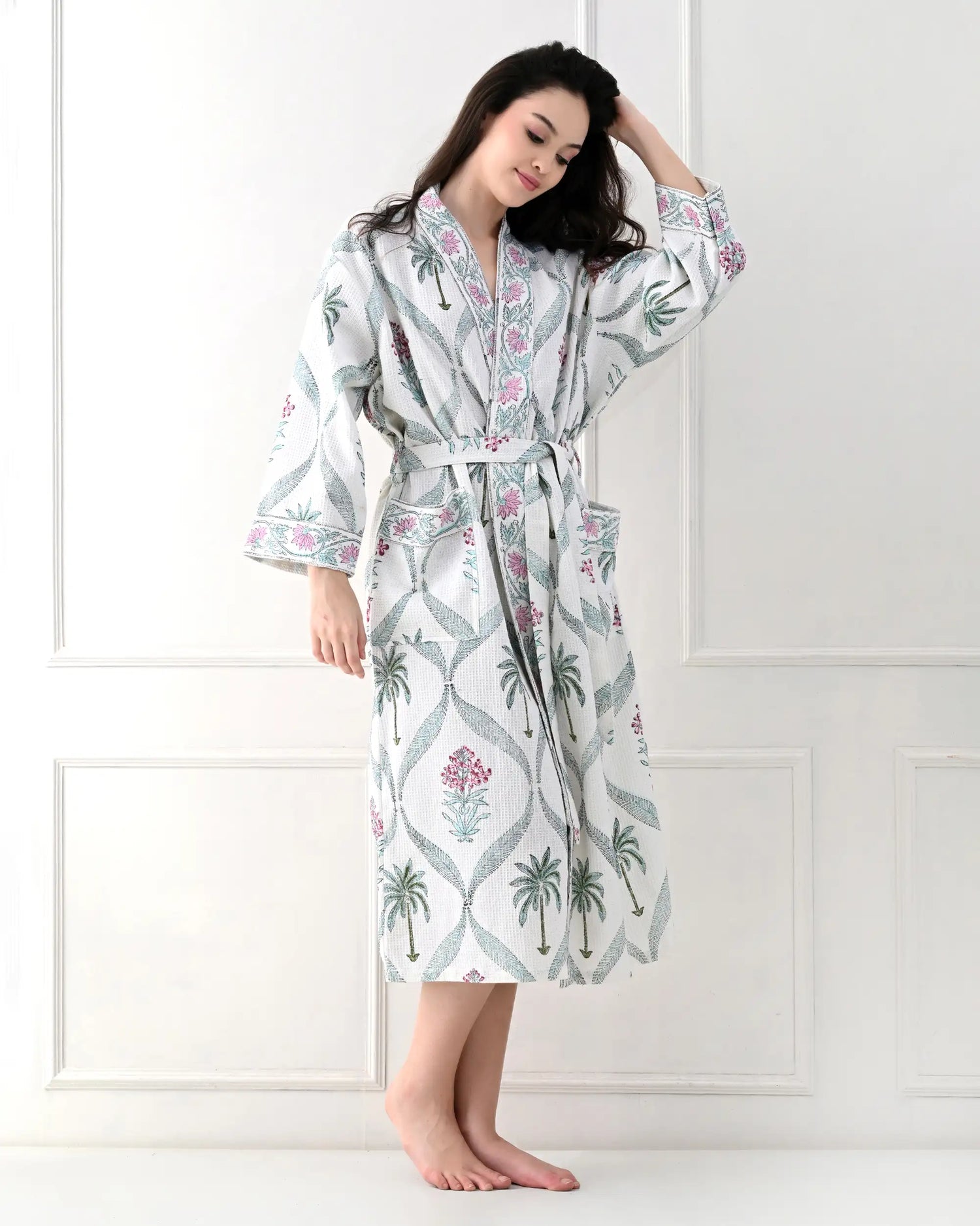 Palm Retreat Cotton Bathrobe | Singhvis