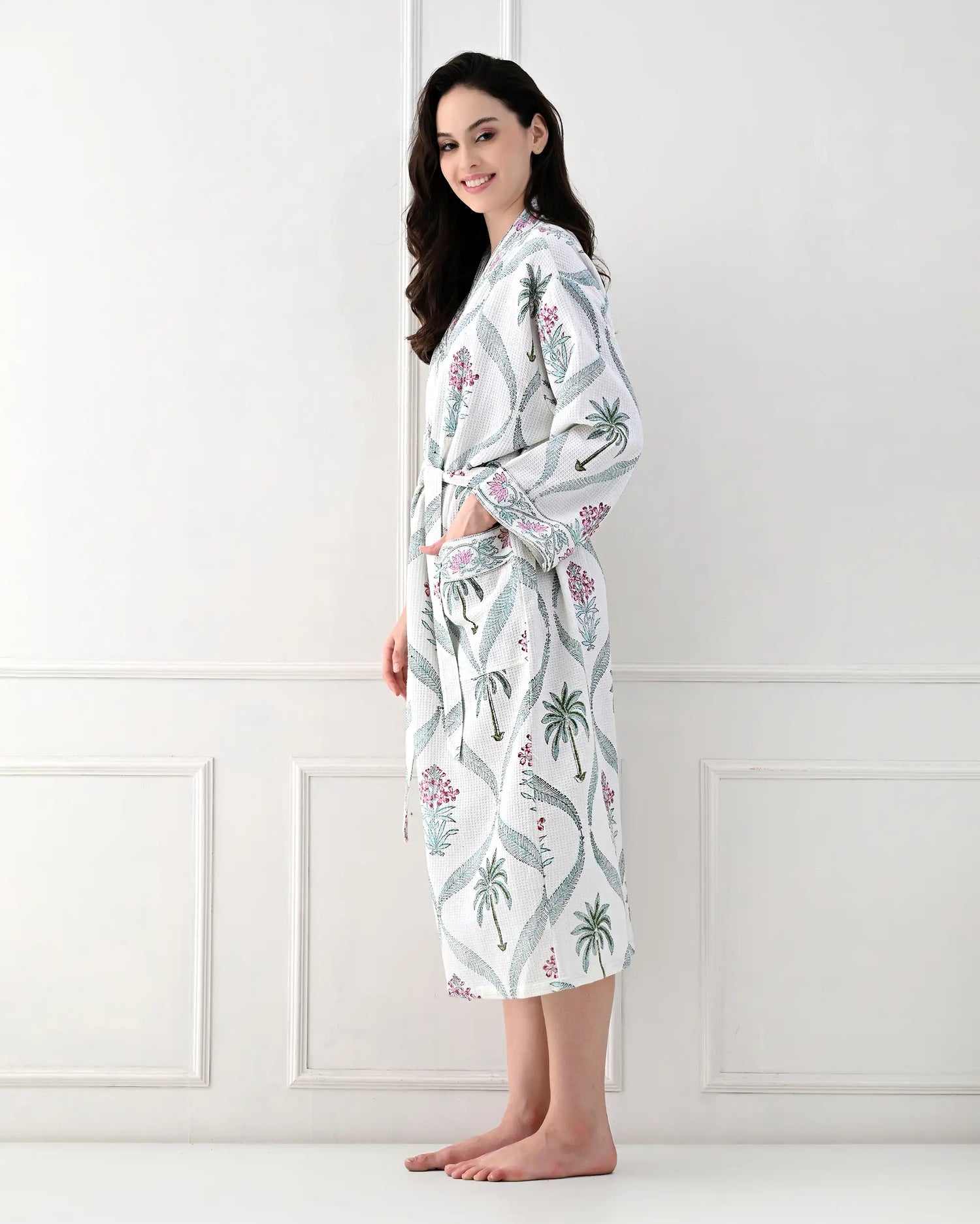 Palm Retreat Cotton Bathrobe | Singhvis