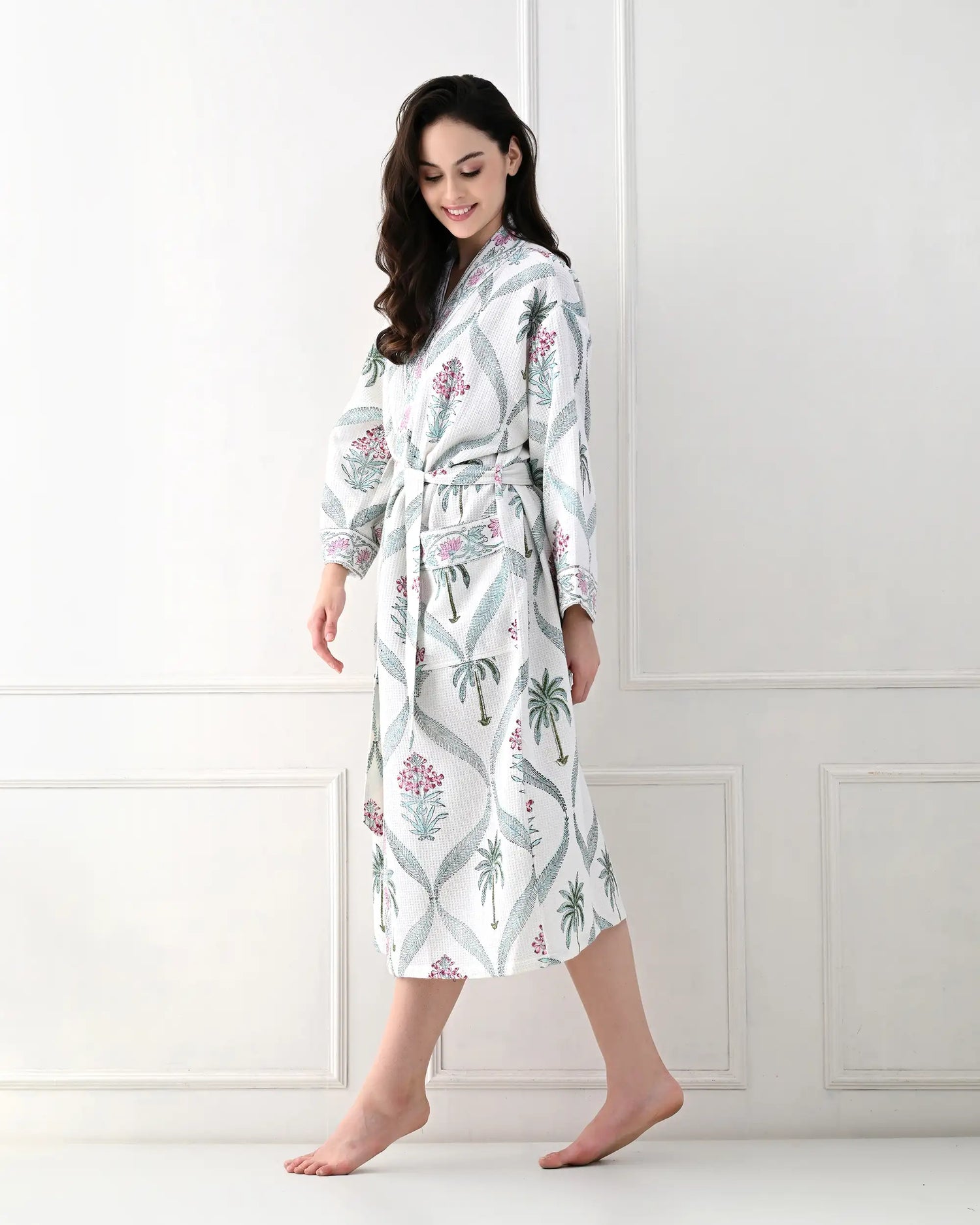 Palm Retreat Cotton Bathrobe | Singhvis