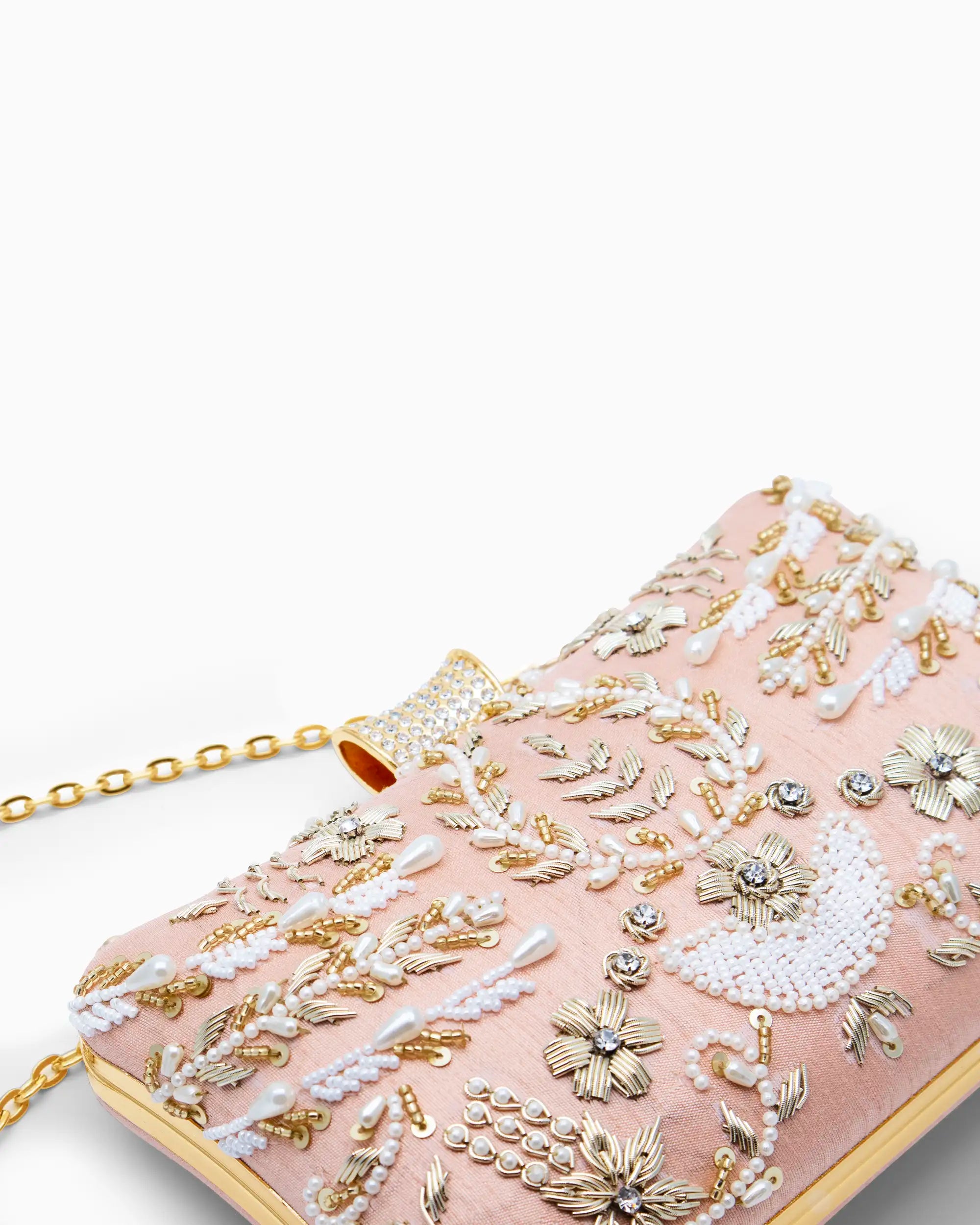 Pink Beaded Evening Clutch | Singhvis