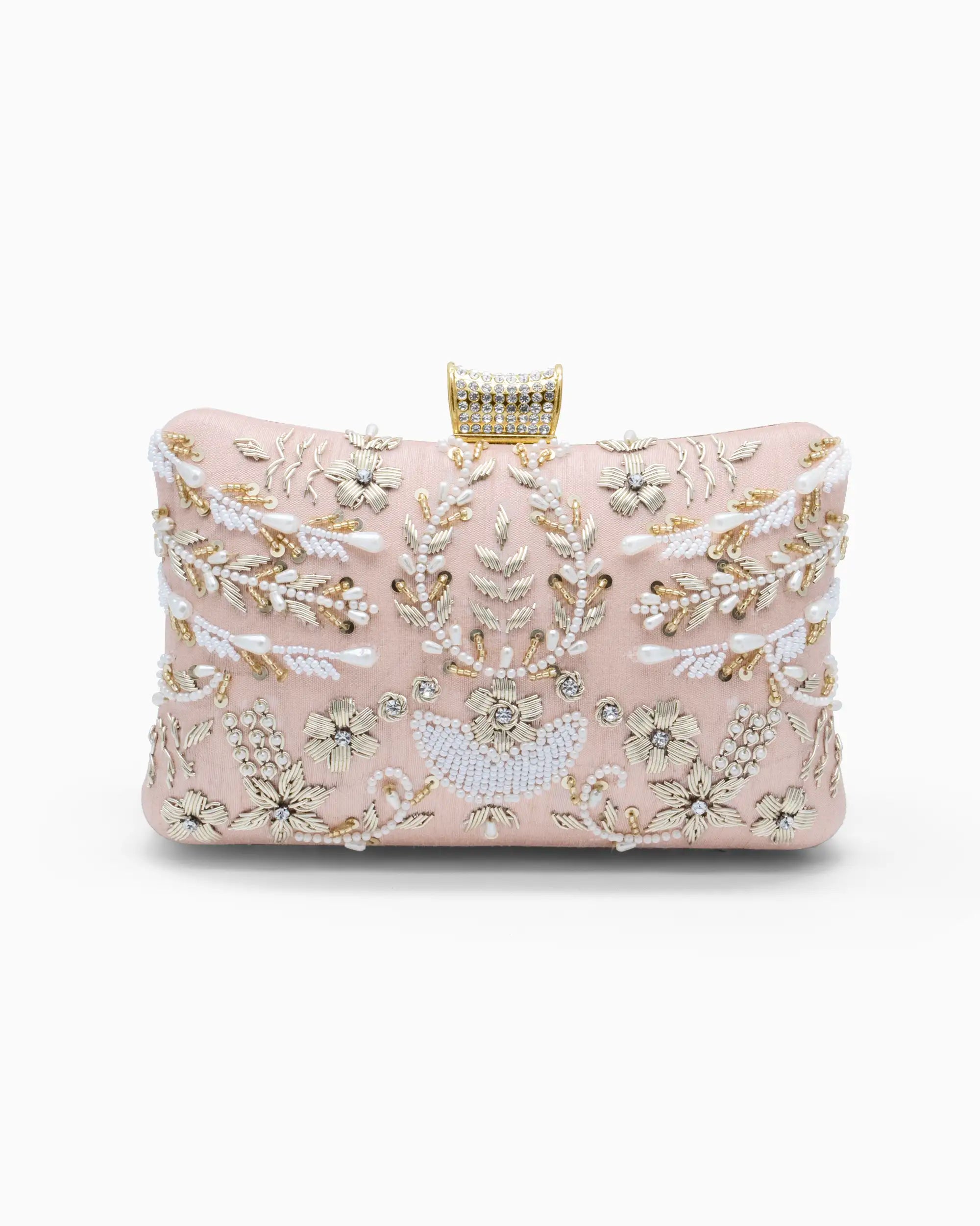 Pink Beaded Evening Clutch | Singhvis