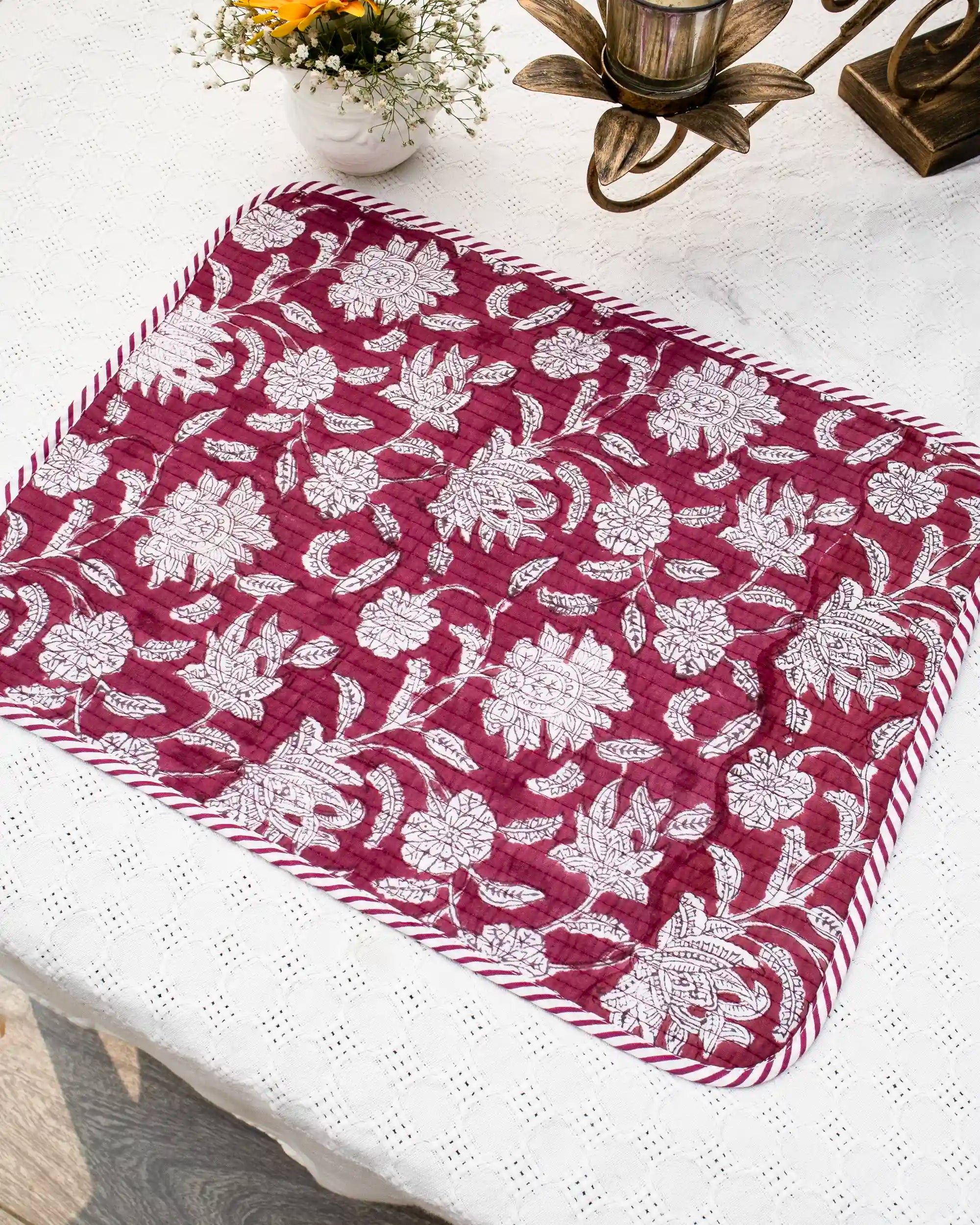 Pink Berry Reversible Placemats (Set of 6) | Singhvis