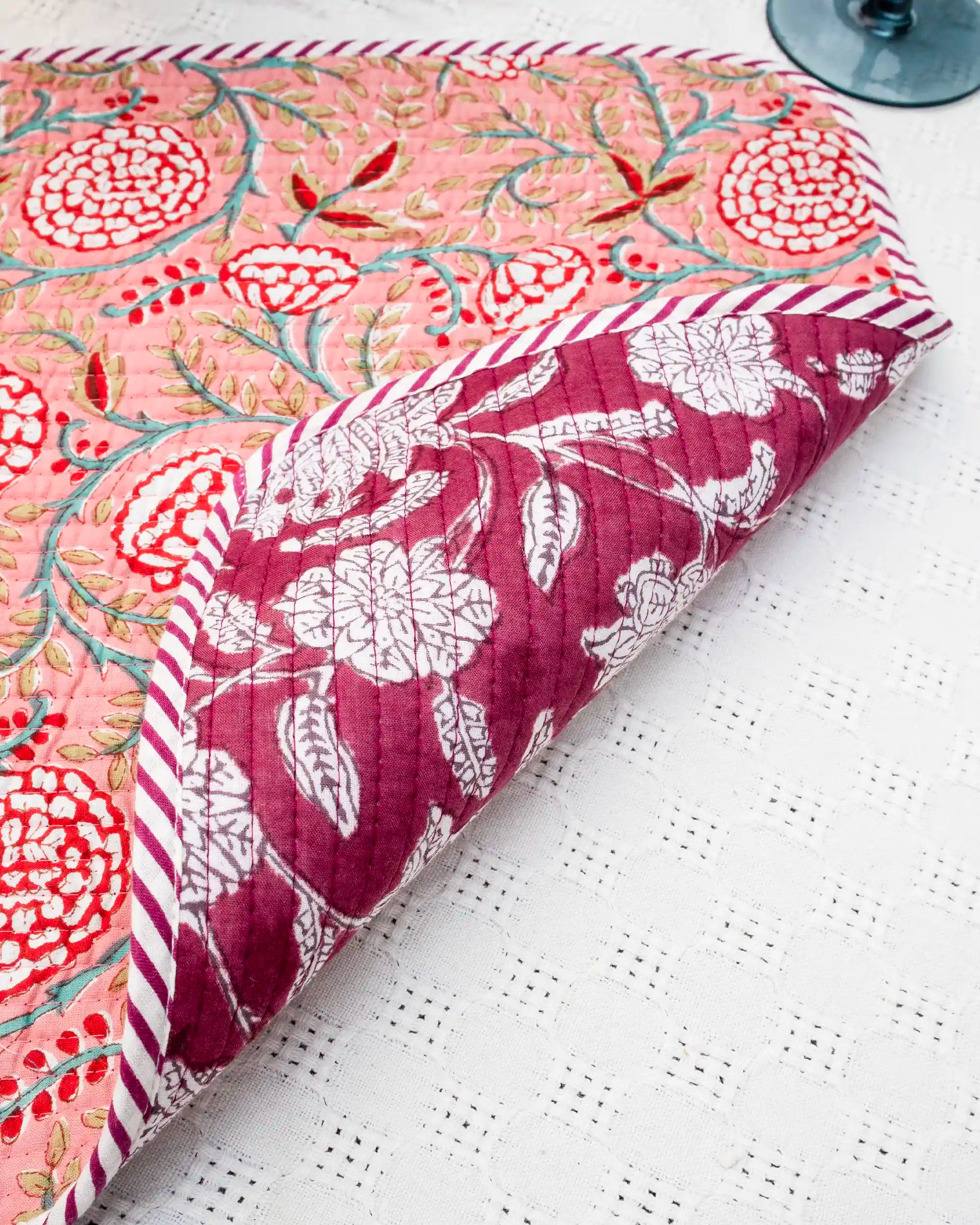 Pink Berry Reversible Placemats (Set of 6) | Singhvis