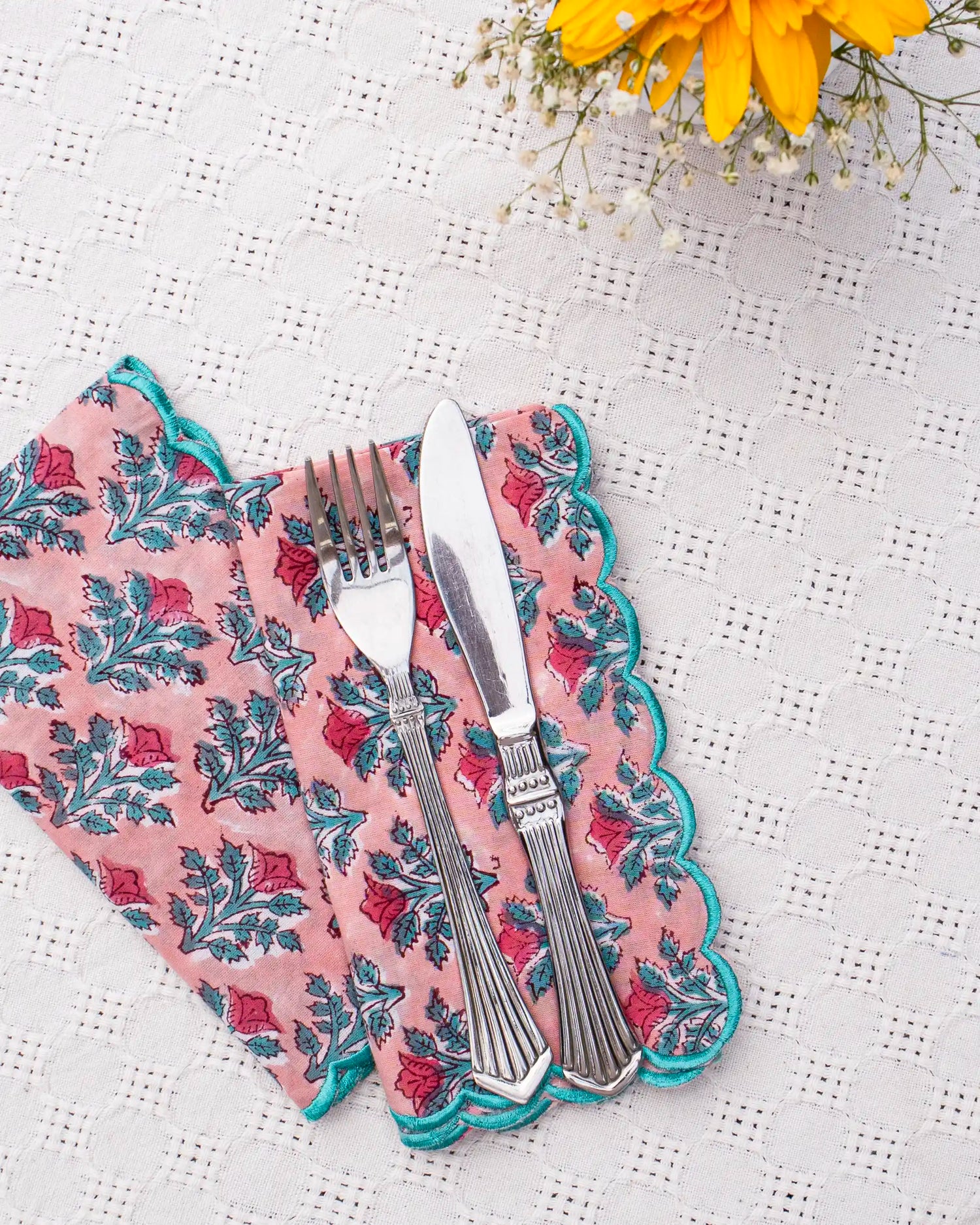 Pink &amp; Green Watermelon Napkin Set (Choose 4 or 6)