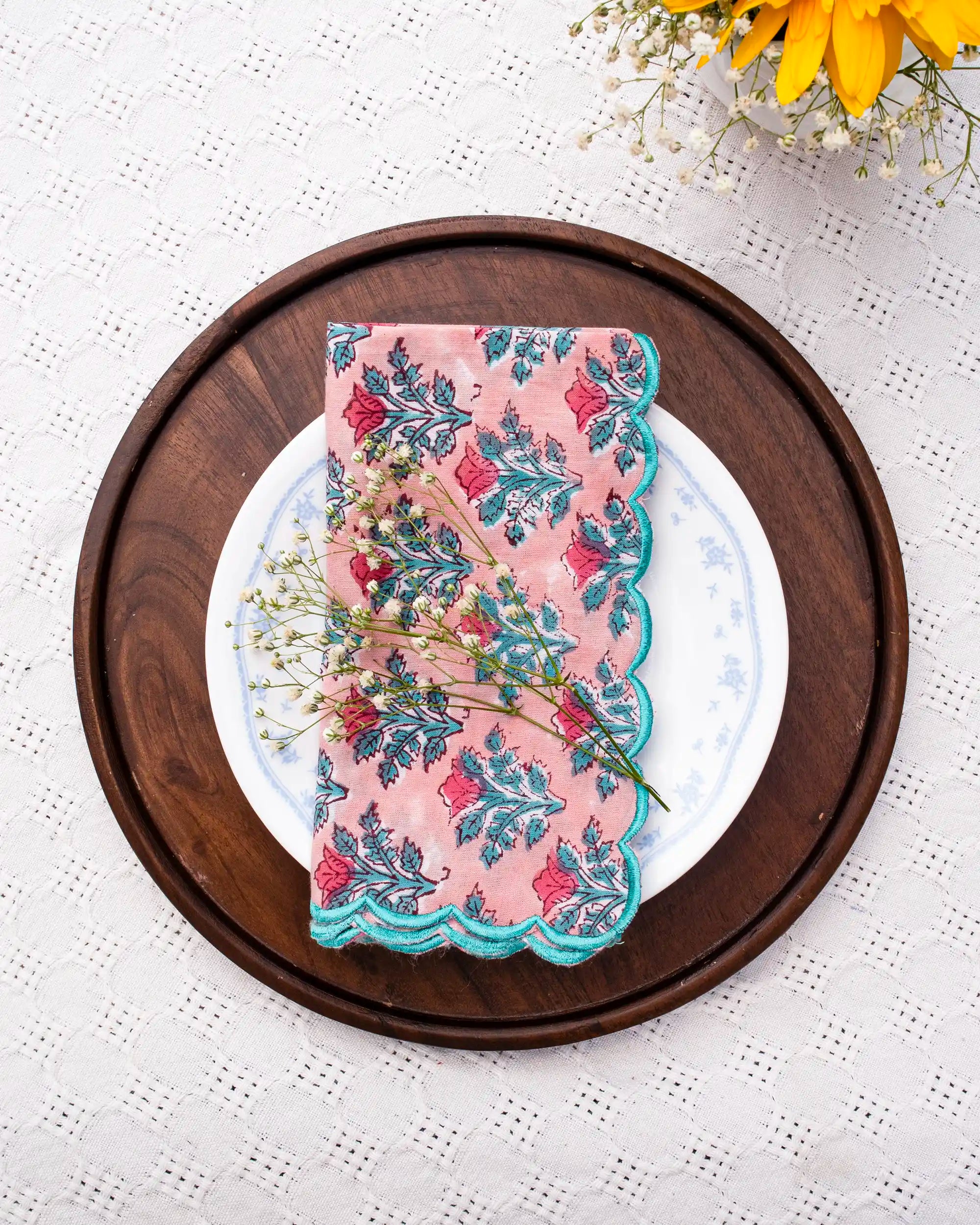 Pink &amp; Green Watermelon Napkin Set (Choose 4 or 6)