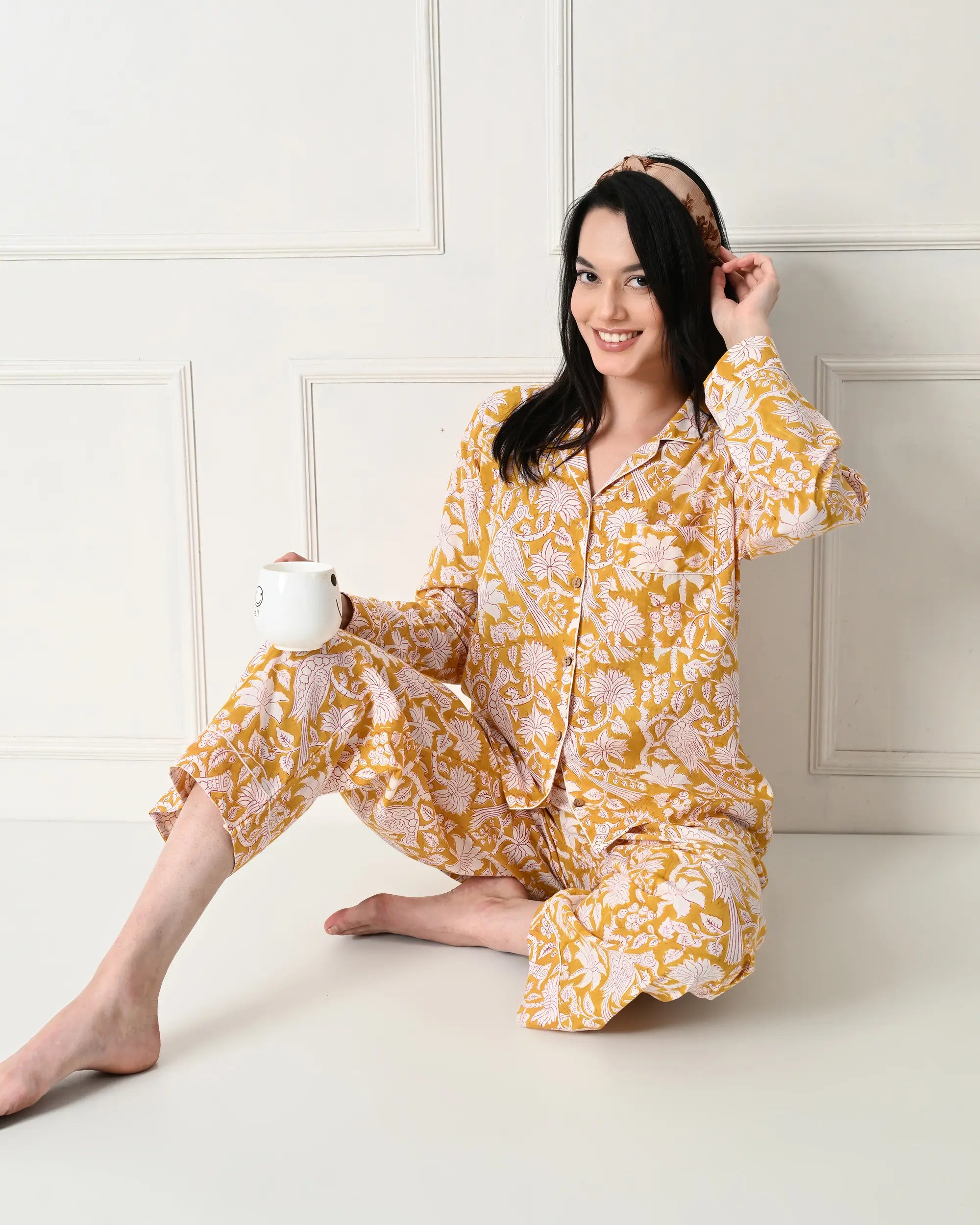 Organic Cotton Sunlit Yellow Pajama Set | Singhvis