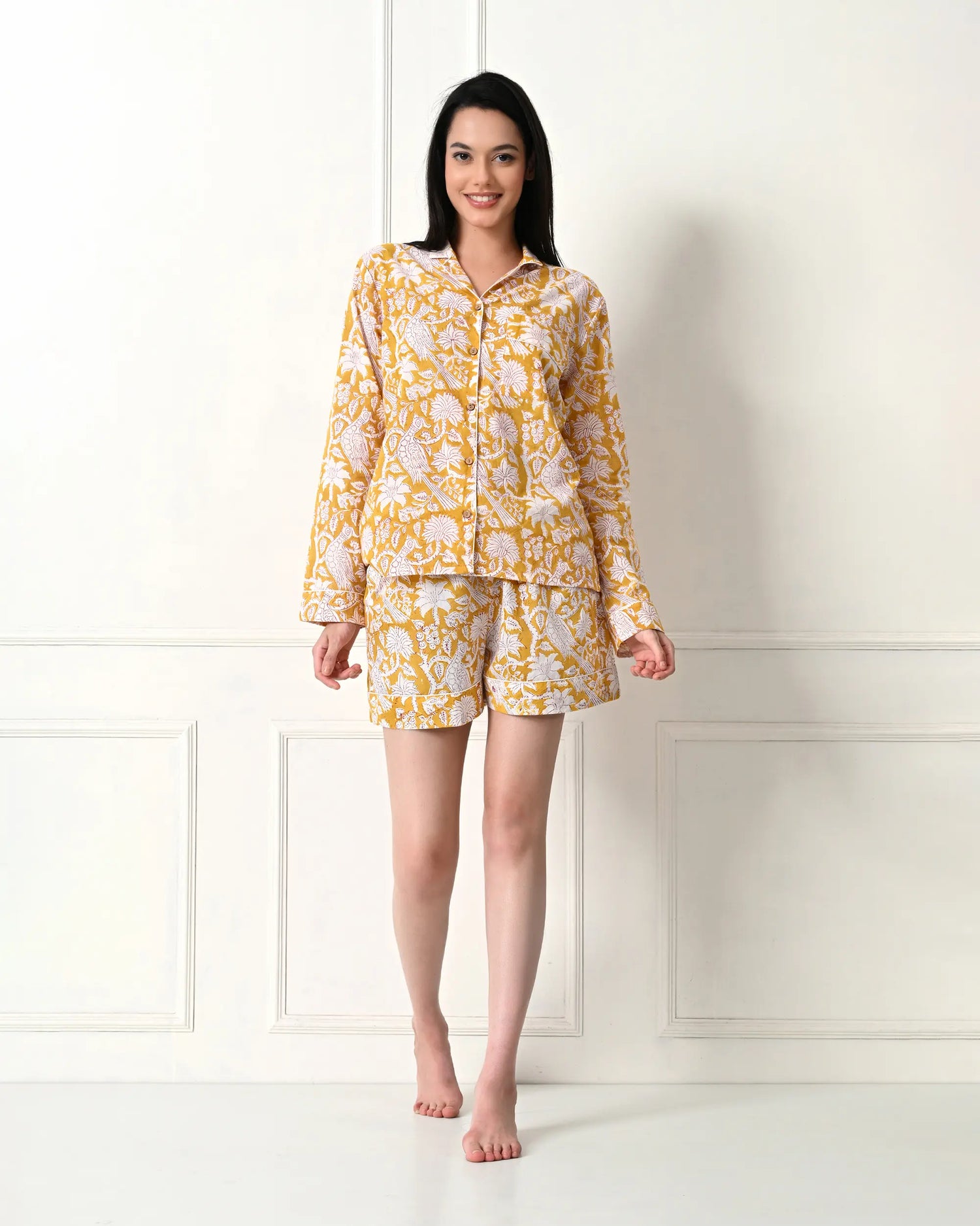 Organic Cotton Sunlit Yellow Pajama Set | Singhvis