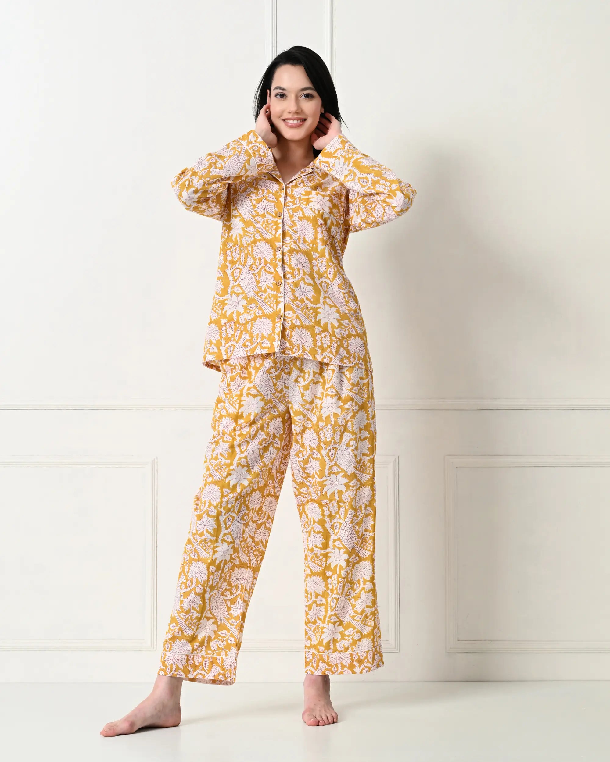 Organic Cotton Sunlit Yellow Pajama Set | Singhvis