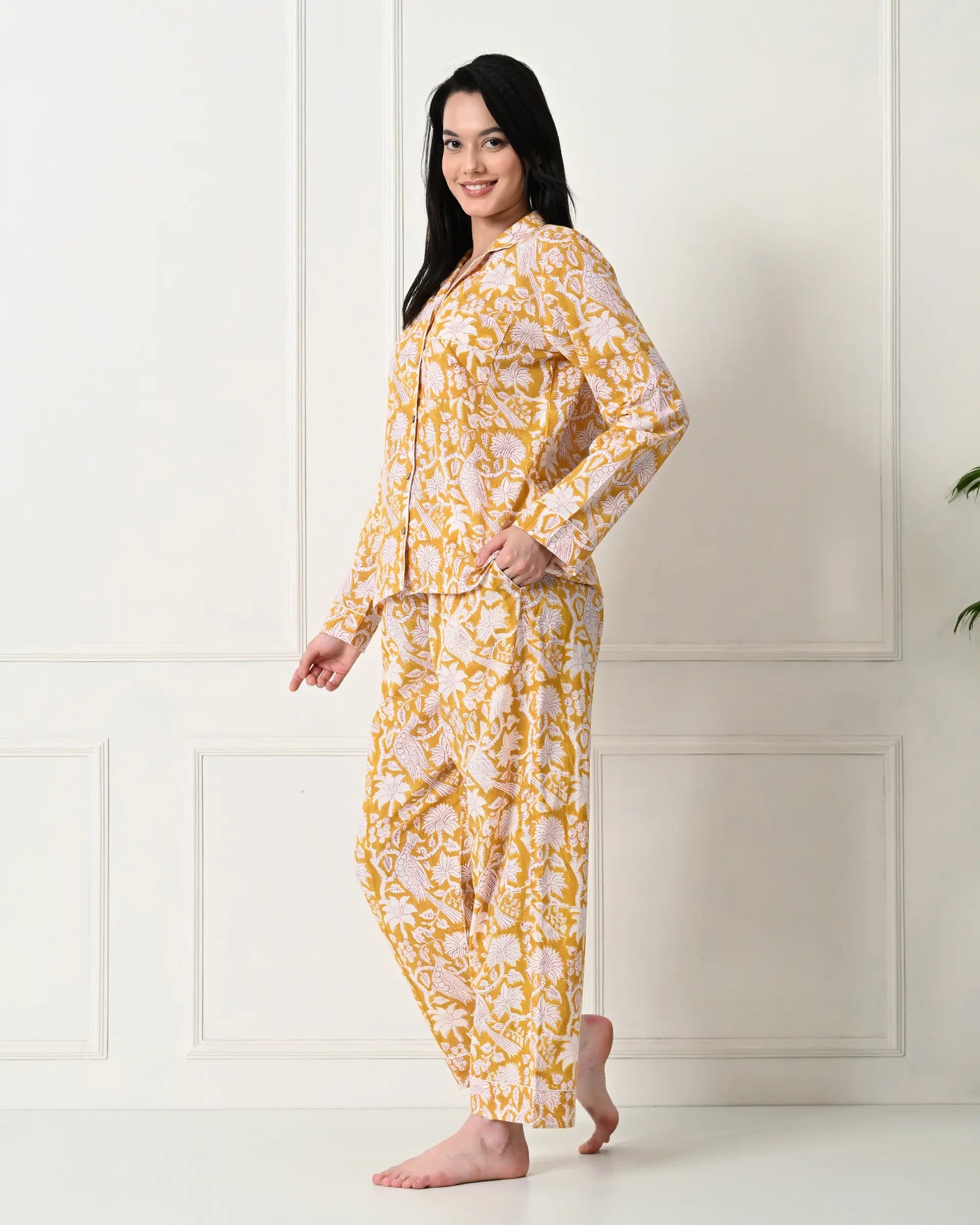 Organic Cotton Sunlit Yellow Pajama Set | Singhvis