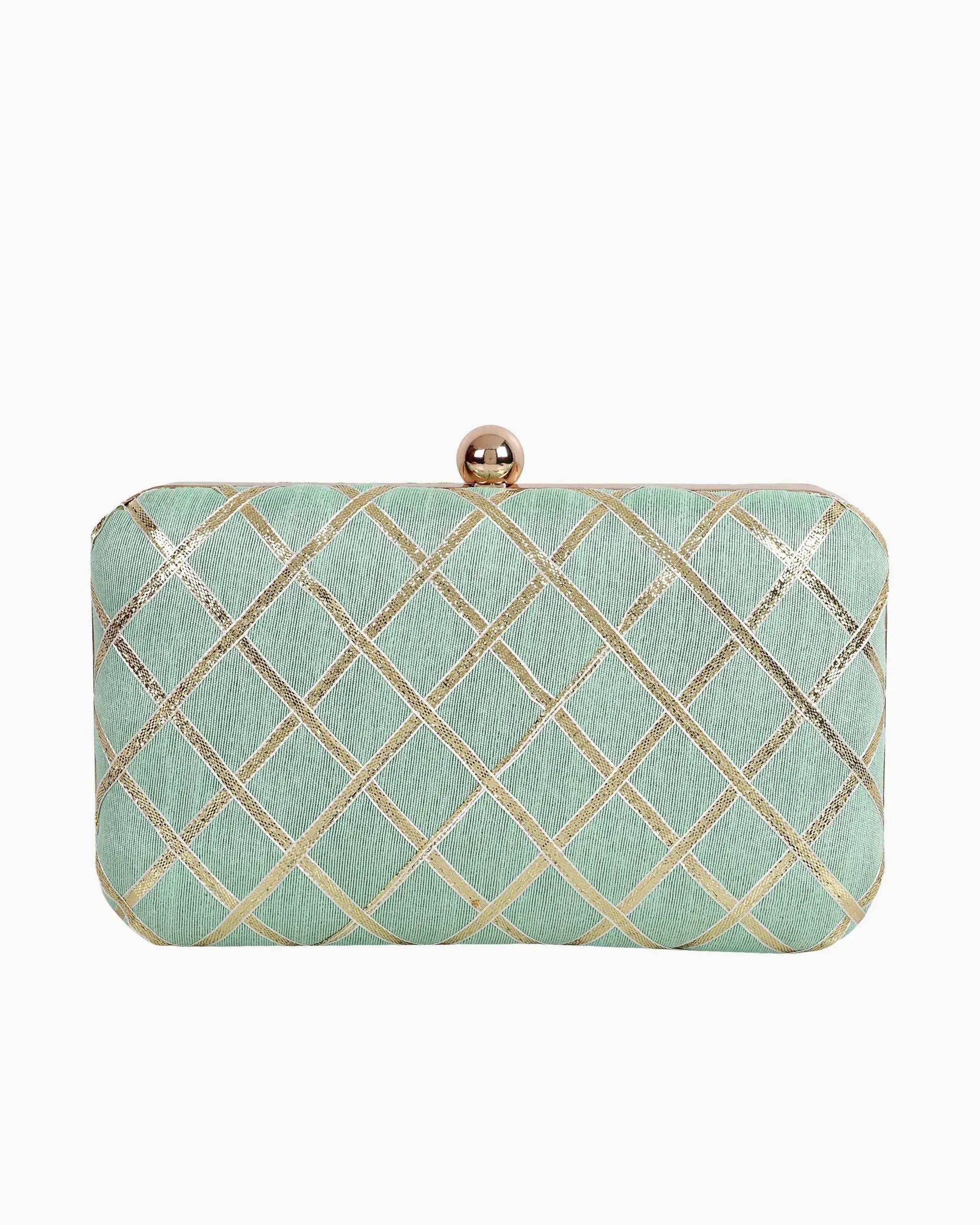 Criss Cross Clutch - Green