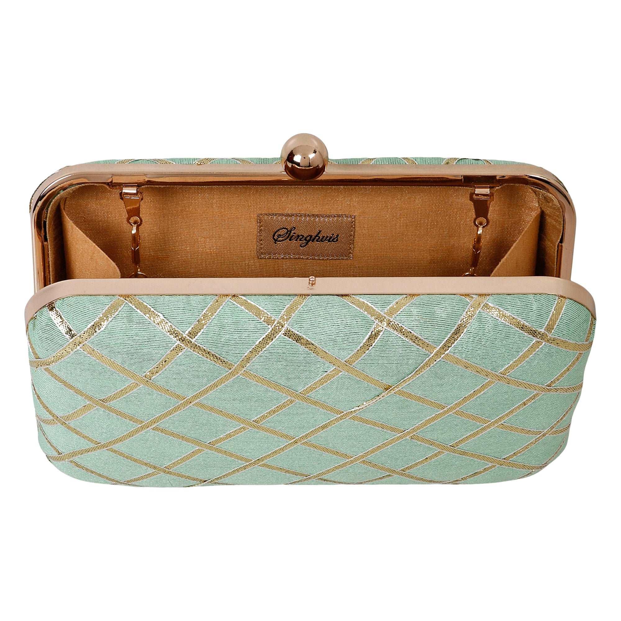 Criss Cross Clutch - Green