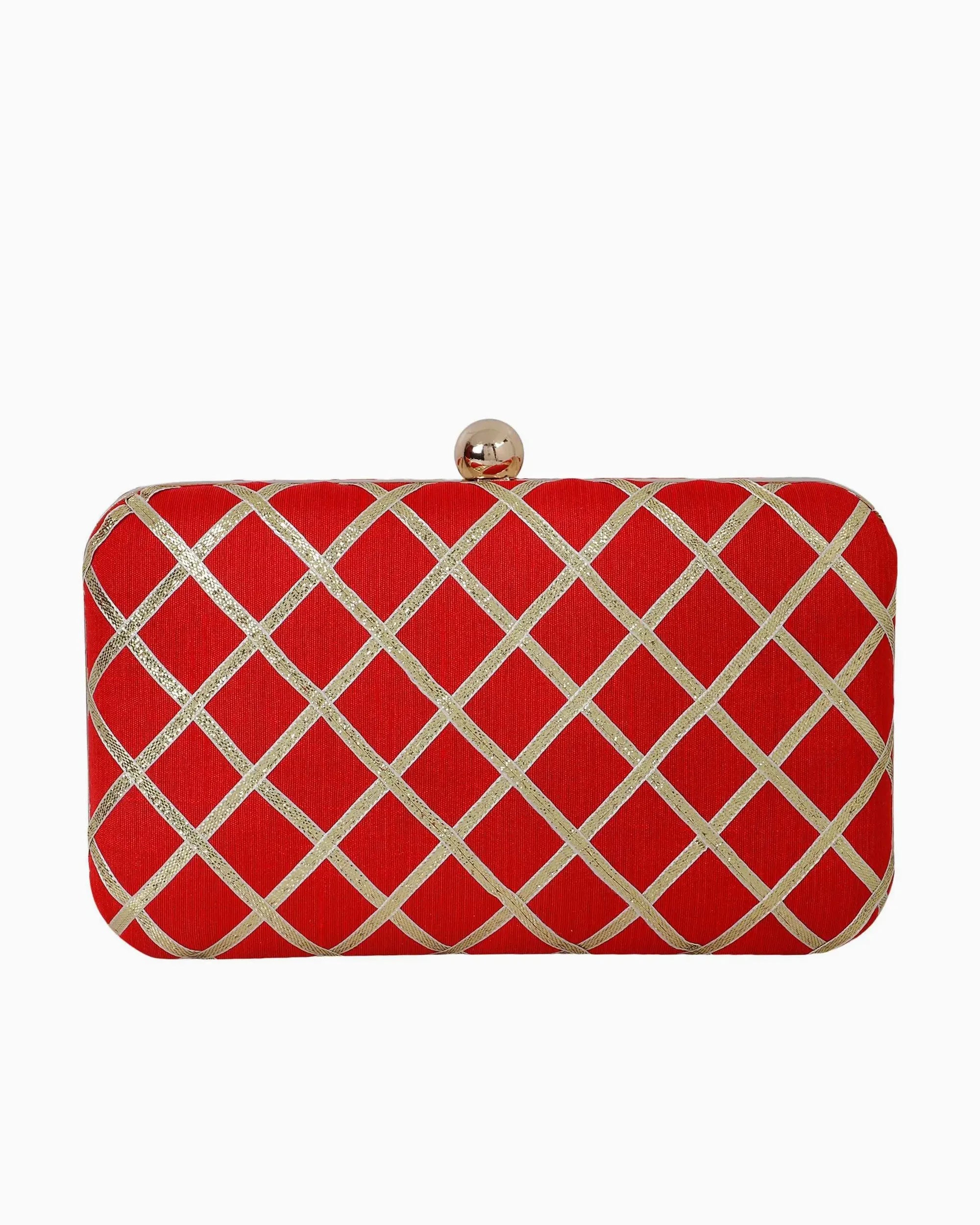 Criss Cross Clutch - Red