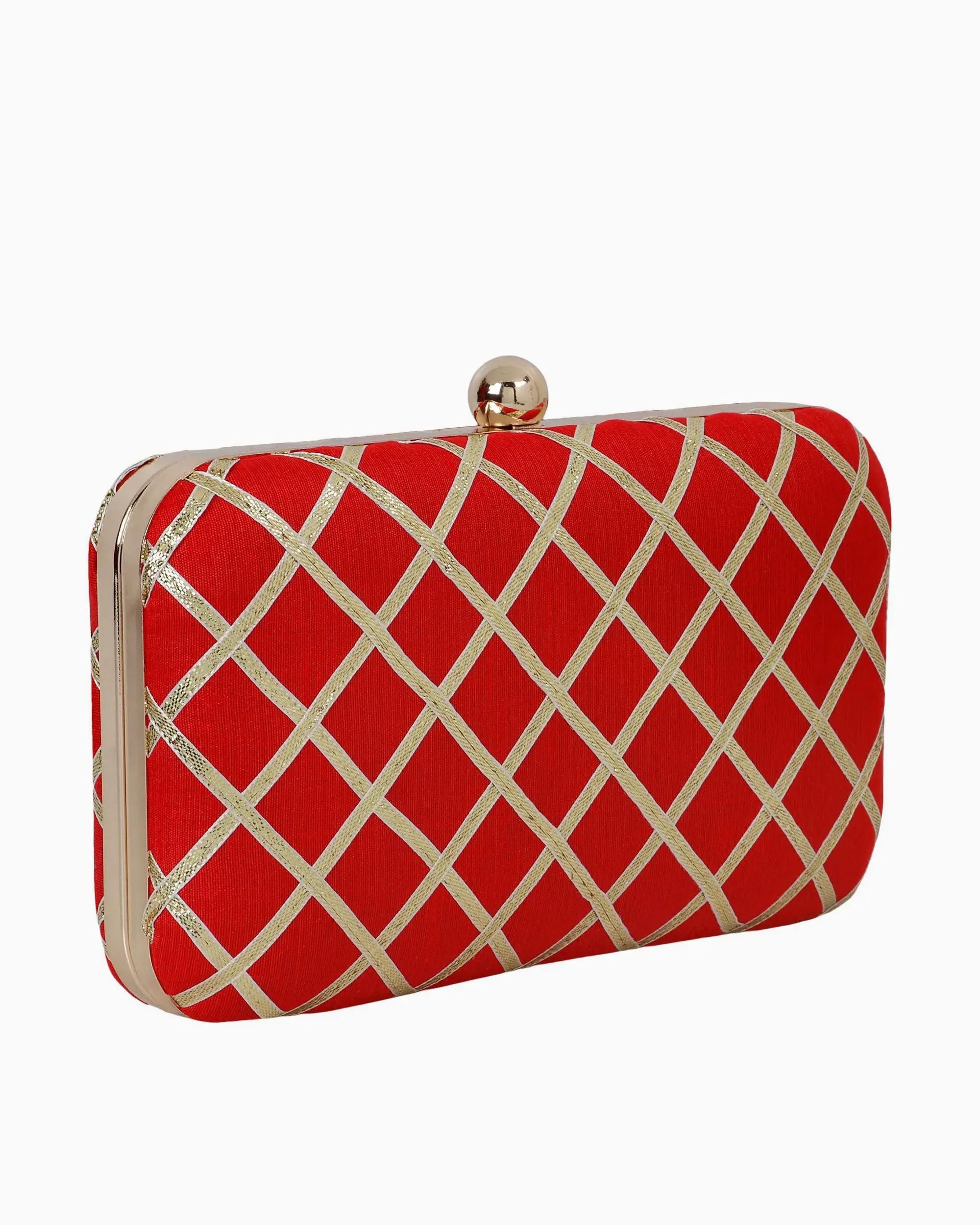 Criss Cross Clutch - Red