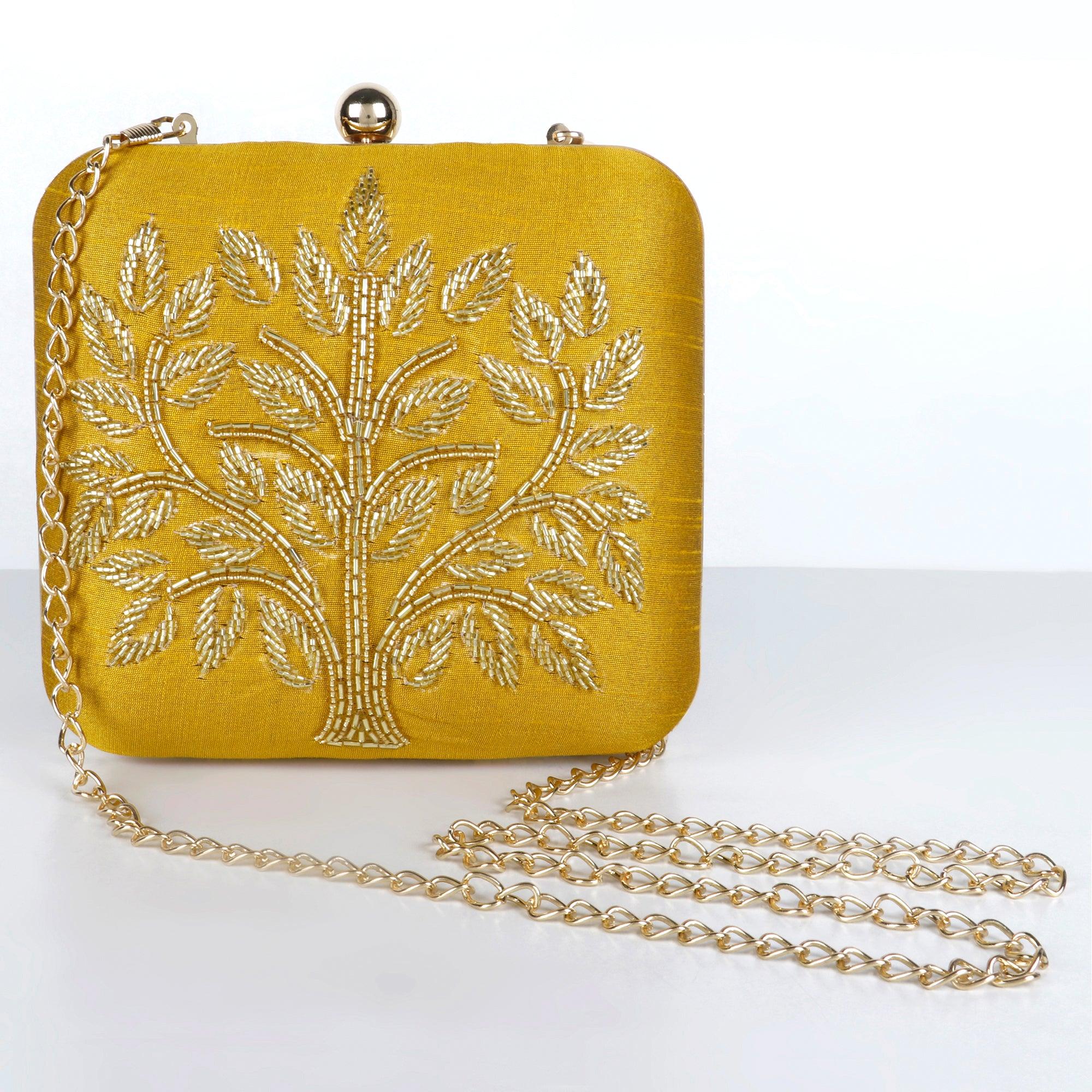 Gold mulberry clutch on sale bag